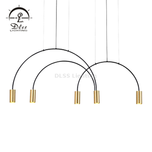 DLSS LUSTER Moderne Dôme Noir et Métal Doré GU10 inclus, Suspension 6 Lumières