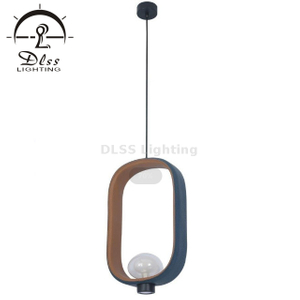 Suspension LED carrée décorative en cuir véritable 9990