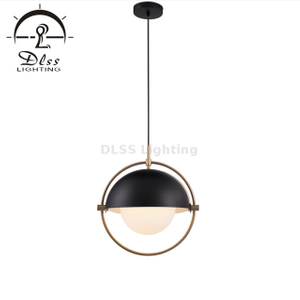 Personnalisez Lighting Global Abat-jour réglable en métal doré avec suspension en verre blanc laiteux 9902