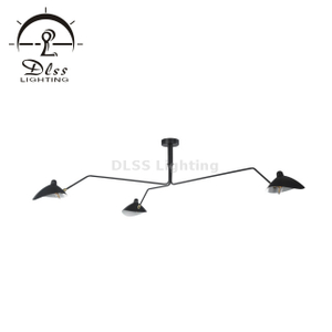 Luminaire suspendu, lampe suspendue à 3 lumières, finition noire E14