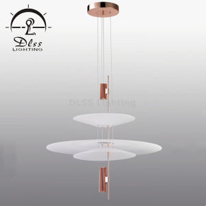 Project Design Lamp LED Suspension ronde en acrylique blanc à 3 niveaux
