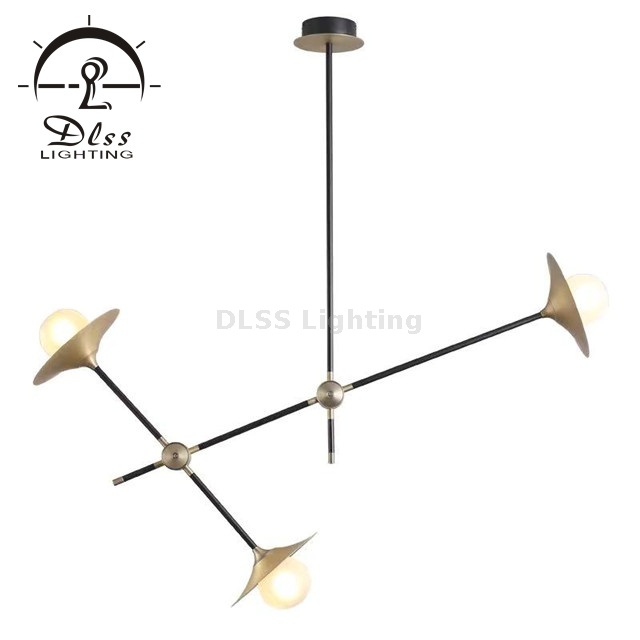 DLSS Lighting Lustre Spoutnik moderne doré avec ampoules, luminaire suspendu globe à tiges réglables pour salle à manger