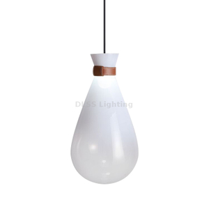 Sac en verre avec boucle en cuir Lampe à suspension moderne à LED Fancy Light Pendant Contemporain Réglable Suspension Luminaire pour Cuisine